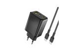 Dudao A29C 65W GaN Wall Charger + USB-C Cable - Black