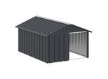 VidaXL Hundehütte Verzinkter Stahl Hundezwinger Hundekäfig anthrazit 1,165 m, 1,53 m, 81,5 cm