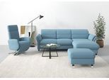 Ecksofa SIT & MORE "Grenoble L-Form mit Federkern", blau (hellblau), B:251cm H:85cm T:161cm, Sofas, Ecksofa, wahlweise mit Bettfunktion, Bettkasten, Arm- und Kopfteilverstellung