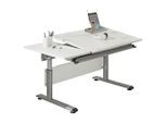 Paidi Jugendschreibtisch, Silber, Weiß, Metall, Holzwerkstoff, rechteckig, Kufe, 70x53-79x130 cm, Goldenes M, höhenverstellbar, Arbeitszimmer, Schreibtische, Jugend- & Kinderschreibtische