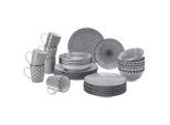 Ritzenhoff Breker Kombiservice Takeo, Schwarz, Weiß, Keramik, 30-teilig, Abstraktes, 350 ml, Lfgb, Essen & Trinken, Geschirr, Geschirr-Sets, Kombiservice