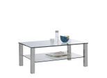 Novel Couchtisch, Klar, Edelstahl, Metall, Glas, rechteckig, eckig, 70x43x110 cm, Wohnzimmer, Wohnzimmertische, Couchtische, Couchtische Glas
