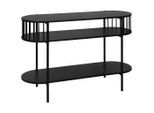 Xora Konsolentisch, Schwarz, Metall, Holzwerkstoff, oval, Rundrohr, 39x76x110 cm, Wohnzimmer, Wohnzimmertische, Konsolentische