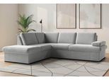 Ecksofa SIT & MORE "Moreno L-Form, B: 238 cm", grau (hellgrau), B:238cm H:82cm T:202cm, 100% Polyester, Sofas, Ecksofa, mit Armteilverstellung, optional Bettfunktion