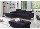Ecksofa COTTA "Kitty L-Form, B: 242 cm", grau (lava), B:244cm H:72cm T:166cm, Microfaser (100% Polyester);Flachgewebe (100% Polyester), Sofas, Ecksofa, mit Kopfteilverstellung, optional Bettfunktion & Bettkasten