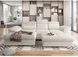 Ecksofa SIT & MORE "Cabrio L-Form, B: 295 cm, mit Sitztiefen-, Arm- & Kopfteilverstellung", beige (linen), B:295cm H:87cm T:180cm, 100% Polyester, Sofas, Ecksofa, 2 Nierenkissen, Federkern, optional Bettfunktion und Stauraum