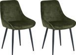 Polsterstuhl SIT, grün (grün, schwarz, schwarz, grün), B:48cm H:84cm T:57cm, Metall, Polyester, Stühle, Polsterstuhl, glamouröser Bezug in Samtoptik