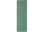 Wollteppich CARPETFINE "Gabbeh Lola Uni", blau (türkis), B:75cm H:14mm L:200cm, Wolle, Teppiche, mit natürlichem Pflanzenmaterial von Hand gewebt, auch in Rund
