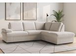 Ecksofa SIT & MORE "Moreno L-Form, B: 238 cm", beige (creme), B:238cm H:82cm T:202cm, 100% Polyester, Sofas, Ecksofa, mit Armteilverstellung, optional Bettfunktion