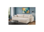 Inter Trading Ecksofa Austin 244x145 cm Cord Creme Poso 100