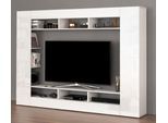 Wohnwand OTTO HOME "SPEED, TV-Wand, Hochglanz lackiert,ideal für TV-Geräte bis zu 65 Zoll", weiß, B:216cm H:158,6cm T:30,4cm, Kastenmöbel-Sets, Wohnwand, Made in Italy, B/T/H: 216×30,4×158,6 cm, mit ca. 12 offenen Fächern
