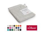 Waschhandschuh S.OLIVER "s.Oliver, Premium Qualität, 600 gr/m², auch als Sets erhältlich", grau (hellgrau), B:16cm L:21cm, Walkfrottier, Baumwolle, Handtücher, große Farbauswahl, auch als Duschtuch, Handtuch, Gästetuch