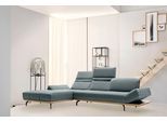 Ecksofa "CR.420, Designecksofa, L-Form", blau (wasserblau, steingrau), B:293cm H:117cm T:212cm, CREATION BY ROLF BENZ, Sofas, Ecksofa, in 2 Qualitäten, Holzrahmen in Eiche Natur oder Nußbaum, Breite 293 cm