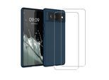 Hülle Google Pixel 6 und 2 schutzfolien - Silikon - Blau
