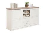 Hom`in Kommode, Grau, Weiß, Holzwerkstoff, 2 Fächer, 2 Schublade(n) Schubladen, 160x89x43 cm, Beimöbel erhältlich, stehend, Wohnzimmer, Kommoden & Sideboards, Kommoden
