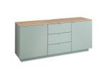 Mid.you Sideboard Lahore, Salbeigrün, Eiche Artisan, Holzwerkstoff, 3 Fächer, 3 Schublade(n) Schubladen, 180x77x44 cm, Wohnzimmer, Kommoden & Sideboards, Sideboards