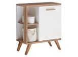Xora Waschbeckenunterschrank Noventa, Weiß, Eiche, Holzwerkstoff, 1 Fächer, 60.5x65.0x33.0 cm, Made in Germany, stehend, Badezimmer, Badezimmerschränke, Waschbeckenunterschränke