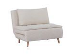 Carryhome Schlafsofa, Beige, Holz, Kiefer, massiv, 1-Sitzer, Füllung: Schaumstoff, Polyester, 105x80x90 cm, Kinder- & Jugendzimmer, Jugendmöbel, Jugendsofas