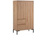 Mid.you Highboard Korsika, Eiche Artisan, Metall, 4 Fächer, 2 Schublade(n) Schubladen, 81x139x40 cm, Wohnzimmer, Kommoden & Sideboards, Highboards