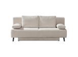 Novel Schlafsofa Spicy, Beige, Metall, Uni, 2-Sitzer, Füllung: Polyurethan (Pur), 193x85x88 cm, Fußauswahl, Stoffauswahl, Rücken echt, Wohnzimmer, Sofas & Couches, Schlafsofas, Schlafsofas mit Bettkasten