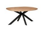 Mid.you Esstisch, Natur, Holz, Metall, Holzwerkstoff, Eiche, furniert, oval, Flachrohr, 120x76x160 cm, Esszimmer, Tische, Esstische, Esstische oval