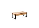 Couchtisch, Eiche, Metall, Holzwerkstoff, 2 Schublade(n) Schubladen, rechteckig, Kufe, Flachrohr, 59x40x118 cm, Stauraum, Wohnzimmer, Wohnzimmertische, Couchtische, Couchtische mit Stauraum