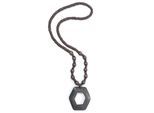 Lange Kette "Regina", Damen, Gr. onesize, Holz, grau, COLLEZIONE ALESSANDRO, Basic, Halsketten, sechseckiger Behang