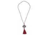 Lange Kette "Strass", Damen, Gr. onesize, Glas, rot, COLLEZIONE ALESSANDRO, Basic, Halsketten, mit echten Glasperlen