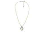 Kette mit Anhänger "Timeless Pearl", Damen, Gr. onesize, Metall, silber (silbern), COLLEZIONE ALESSANDRO, Basic, Halsketten, Ovaler Anhänger im Vintage-Stil
