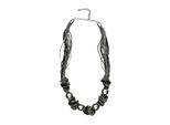 Kette mit Anhänger "Weda", Damen, Gr. onesize, Glas, schwarz, COLLEZIONE ALESSANDRO, Basic, Halsketten, aus 10 Reihen Glasperlen