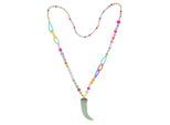 Lange Kette "Boho Bite", Damen, Gr. onesize, Glas, bunt (multi), COLLEZIONE ALESSANDRO, Basic, Halsketten, Statement Piece in multicolor