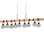 EGLO Pendelleuchte "TOWNSHEND 5", braun (braun, schwarz), 9, Leuchten, schwarz / L150 x H110 x B20 cm / aus Holz und Metall / Retro / Vintage, Pendelleuchte