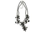 Kette mit Anhänger "Avellino", Damen, Gr. onesize, Glas, silber (silbern), COLLEZIONE ALESSANDRO, Basic, Halsketten, mit vielen Blüten