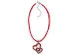 Kette mit Anhänger ALLGÄU REBELL "Wally", Damen, Gr. onesize, Metall, rot, Basic, Halsketten, mit Gassteinen