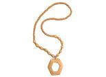 Lange Kette "Regina", Damen, Gr. onesize, Holz, beige (natur), COLLEZIONE ALESSANDRO, Basic, Halsketten, sechseckiger Behang