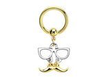 Intimpiercing ADELIA´S "Piercing Intimpiercing", Damen, Gr. 10, gold, Chirurgiestahl, Piercings, Intimpiercing Ring PVD golden 1,6 mm mit Brille und Bart