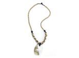 Lange Kette "Jarya", Damen, Gr. onesize, Holz, beige, COLLEZIONE ALESSANDRO, Basic, Halsketten, Anhänger mit Muschelelemente