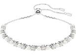 Armband SWAROVSKI "Schmuck Geschenk Matrix Armkette" Gr. M, silber (metallfarben, kristallweiß, weiß, kristallweiß), Armbänder, Damen, M, Metall Perlen, Metall, Perlen, Armband, mit Swarovski Kristall - mit Swarovski Perle