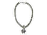 Collier ALLGÄU REBELL "Marlene", Damen, Gr. onesize, Textil, grün (moos), Basic, Halsketten Collier, mit Edelweißanhänger