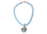 Collier ALLGÄU REBELL "Traudel", Damen, Gr. onesize, Textil, blau, Basic, Halsketten Collier, mit Herzanhänger