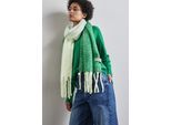 Halstuch STREET ONE, Damen, Gr. onesize, grün (vibrant grün), Stoff, 100% Polyester, mehrfarbig, Modetücher, mit Fransenkante