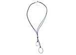 Lange Kette "Amalya", Damen, Gr. onesize, Textil, blau, COLLEZIONE ALESSANDRO, Basic, Halsketten, mit zwei Metallringen als Anhänger
