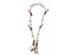 Lange Kette "Kenia", Damen, Gr. onesize, Holz, beige (natur), COLLEZIONE ALESSANDRO, Basic, Halsketten, aus vielen Holzelementen gefädelt