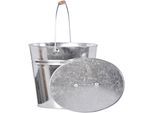 Aufbewahrungsbox FIREFIX, silber (silber, anthrazit), B:35cm H:34cm T:28cm, Stahl, Aufbewahrungsboxen, Aufbewahrungsbox, oval, 13 l