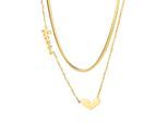 Kette mit Anhänger "Sweet Heart", Damen, Gr. onesize, Metall, gold (golden), COLLEZIONE ALESSANDRO, Basic, Halsketten, zweirehige Kette