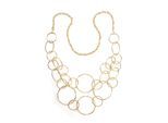 Lange Kette "Eliza", Damen, Gr. onesize, Metall, gold, COLLEZIONE ALESSANDRO, Basic, Halsketten, mit großen Ringen