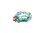 Armband "Mona", Damen, Gr. Glas, blau (türkis), COLLEZIONE ALESSANDRO, Armbänder Armband
