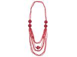Lange Kette "Laren", Damen, Gr. onesize, Glas, rot, COLLEZIONE ALESSANDRO, Basic, Halsketten, handbemalten Kunststoffelemente