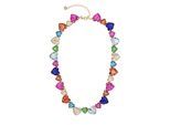 Kette mit Anhänger "Heartshine", Damen, Gr. onesize, Glas, bunt (multi), COLLEZIONE ALESSANDRO, Basic, Halsketten, mit funkelnden Glasherzen