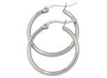 Paar Creolen JOBO, silber (edelstahlfarben), Ohrringe, Damen, 24mm, Edelstahl, rund Edelstahl